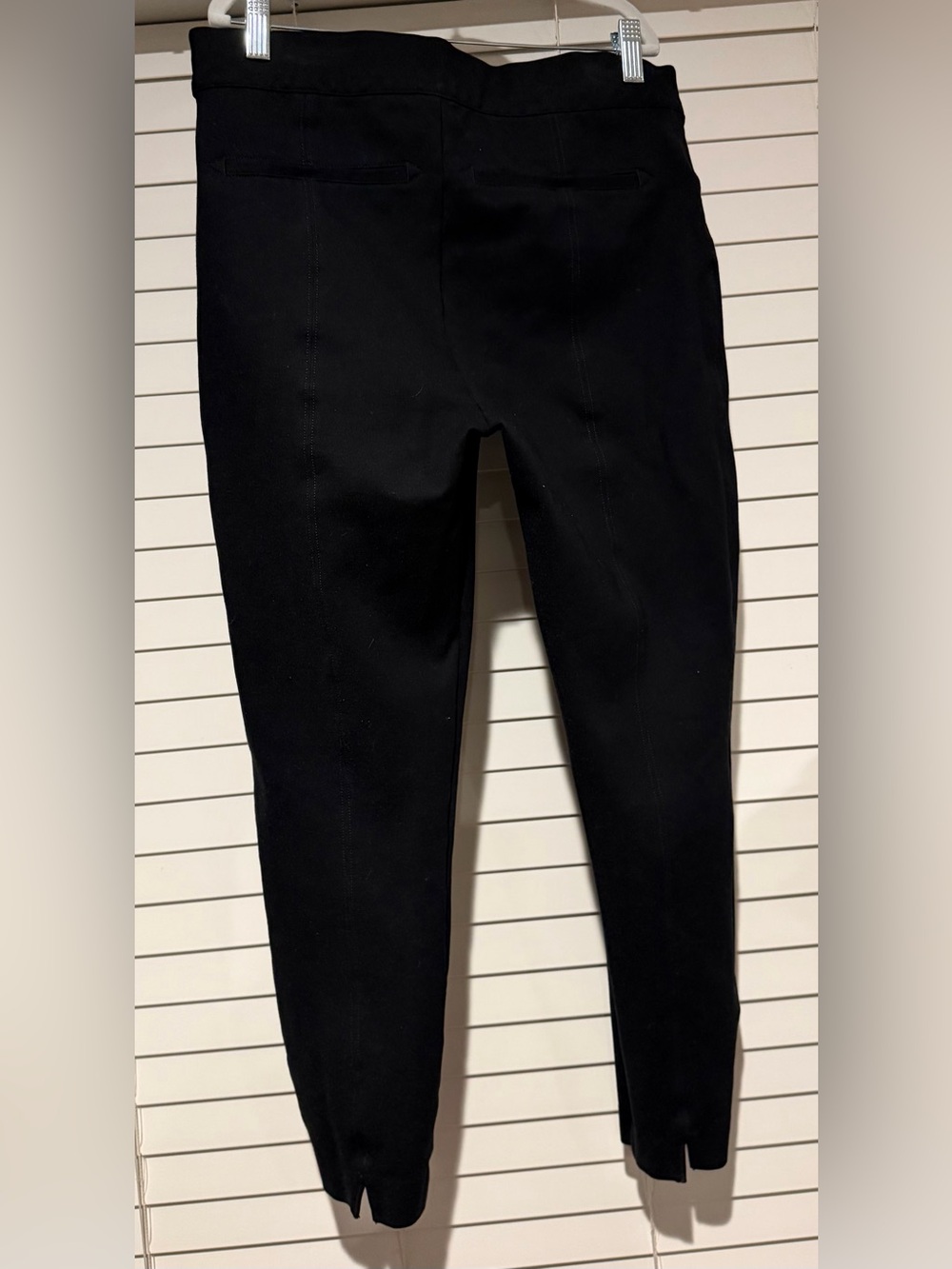 SPANX Perfect Slim Black Ponte Leggings Pants with Rear Faux Pockets Large